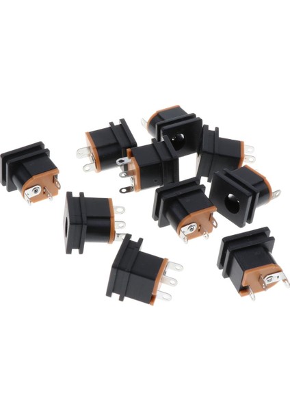 10X Dc Soket Jack Dişi Çıkış Şarj Cihazı 3 Pimli 5.5x2.1mm Kare (Yurt Dışından)