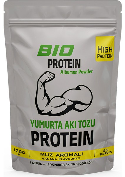 Bioprotein Muz Aromalı Yumurta Akı Protein Tozu Egg White Powder 1200 gr