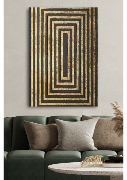 Kanvas Tablo Baskılı Modern Soyut Altın Desenli Ev Ofis Otel Dekor Hediyelik Tablo