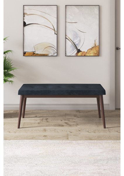 Concept Noa Serisi, 80X132 Açılabilir Mdf Masa, Beyaz Masa Ceviz Ayak Masa Takımı, 4 Sandalye 1 Bench