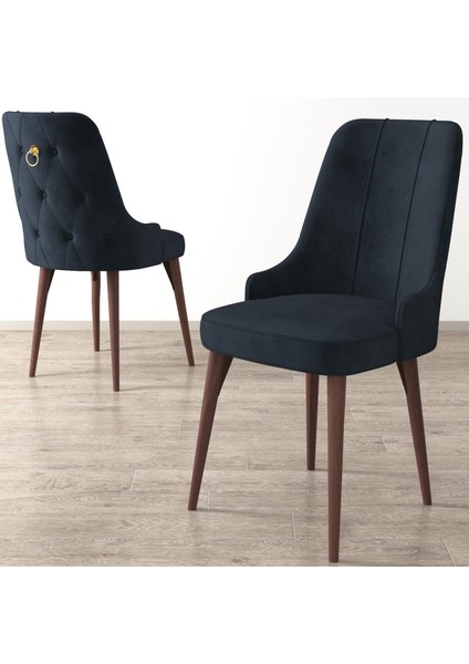 Concept Noa Serisi, 80X132 Açılabilir Mdf Masa, Beyaz Masa Ceviz Ayak Masa Takımı, 4 Sandalye 1 Bench