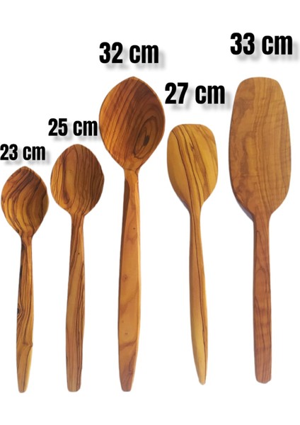 Zeytin Kaşık Spatula Seti  5'li