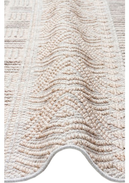 Cozy Czy 02 Grey Beige Örgü Desenli Halı