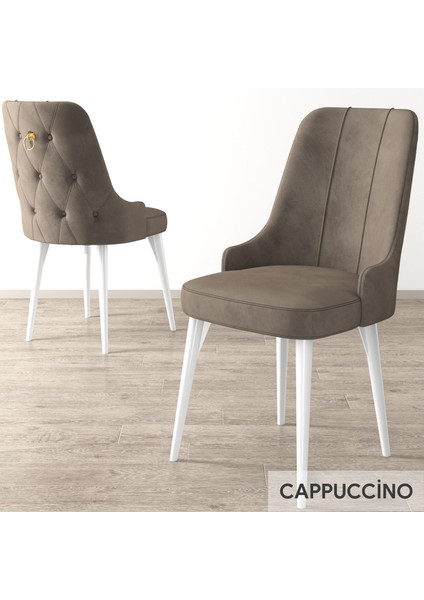 Concept Noa Serisi, 80X132 Açılabilir Mdf Masa, Beyaz Mermer Desen Mutfak Masa Takımı, 4 Sandalye