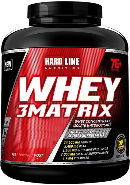 Hardline Nutrition Hardline Whey 3 Matrix 2300 gr - Muz Aromalı Protein