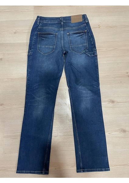 Işçi Kot Pantolon Çok Cepli Beli Lastikli Lacivert Xxl 52 Beden fırsatları