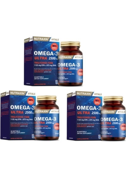 Omega 3 Ultra 2500 Mg 30 Yumuşak Kapsül X3 Adet