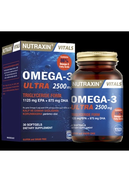 Omega-3 Ultra 2500 Mg 30 Yumuşak Kapsül