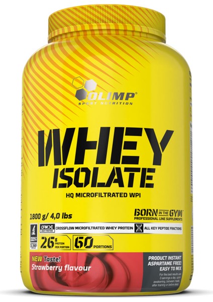 Whey Isolate Protein Çilek Aromalı 1800 gr Izole Tozu Bcaa Glutamin Arjinin Güç Vitamin