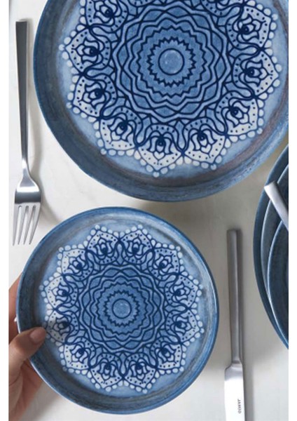 Blue VOYAGE15 cm Bilbao Bone Düz Tabak 1 Adet Mavi