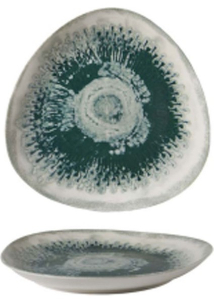 30 cm Greendrop Reaktif Bone Düz Tabak 1 Adet Yeşil