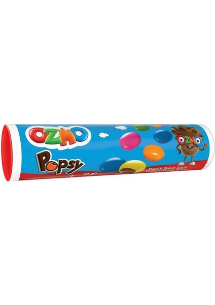 Ozmo Popsy Renkli Şeker Kaplı Sütlü Çikolata Draje 24 gr x 24 Adet
