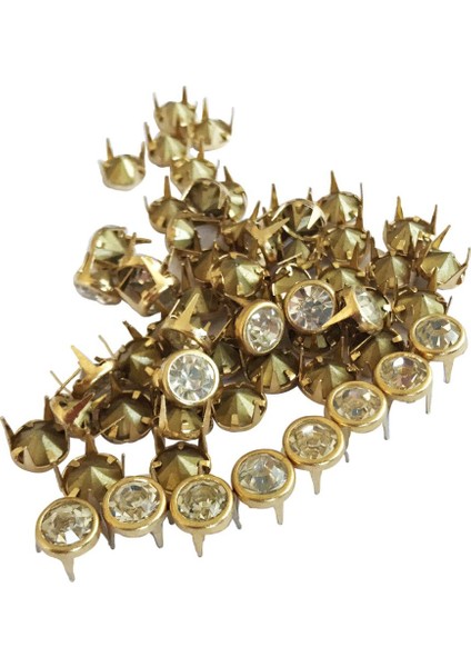 50 Parça Rhinestone Perçinler 6 mm Altın (Yurt Dışından)