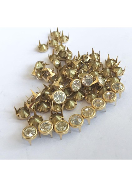 50 Parça Rhinestone Perçinler 6 mm Altın (Yurt Dışından)