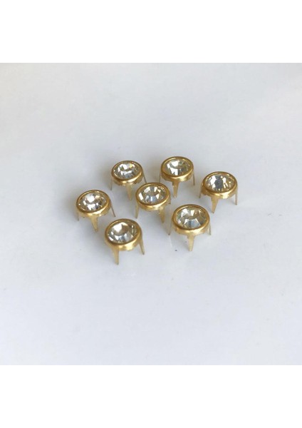 50 Parça Rhinestone Perçinler 6 mm Altın (Yurt Dışından)