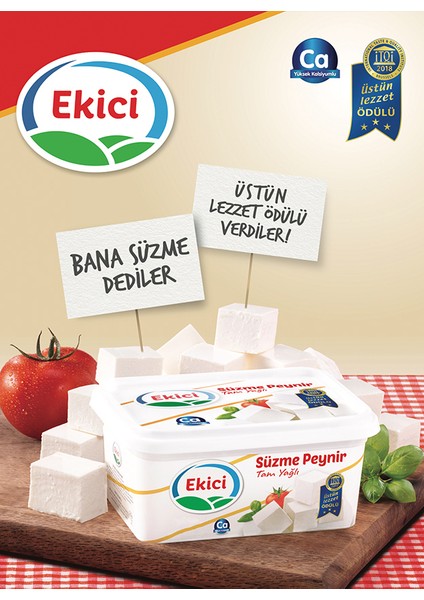 Tam Yağlı Lokum Kıvamında Beyaz Peynir 800 gr + Ekici Süzme Peynir 400 gr 2'li