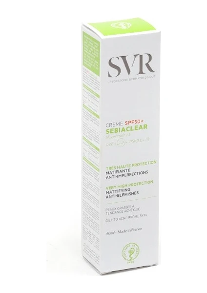 Svr Sebiaclear Crème Solaire Spf 50+ 40 ml