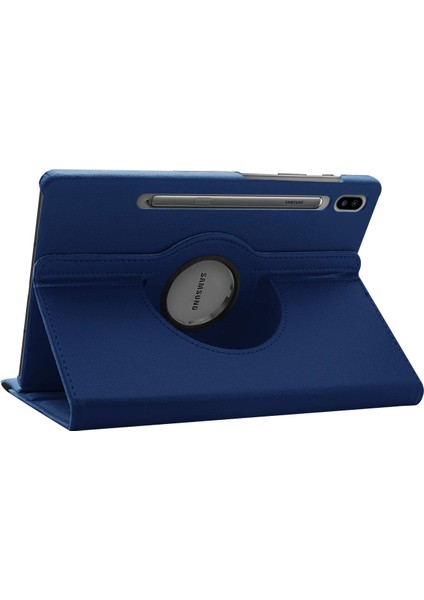Samsung Galaxy Tab S8 X700 Kılıf 360 Rotating Stand Deri Lacivert