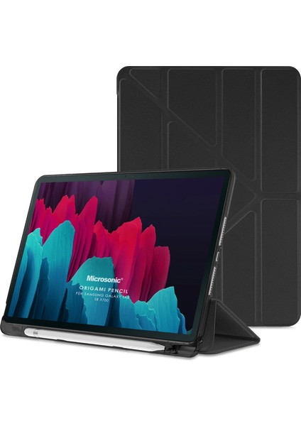 Samsung Galaxy Tab S8 X700 Kılıf Origami Pencil Siyah