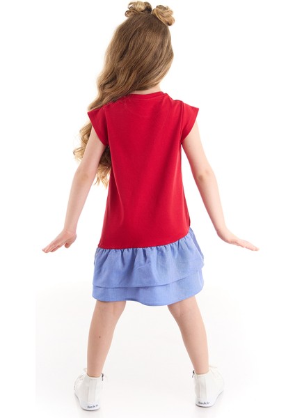 Kedi Fırfırlı Kırmızı Kız Çocuk Elbise fiyatları