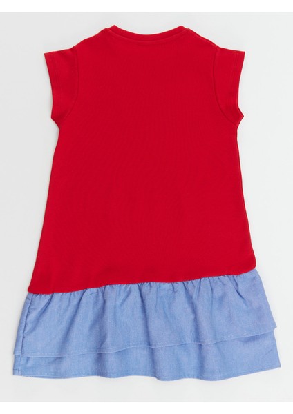 Kedi Fırfırlı Kırmızı Kız Çocuk Elbise fırsatları