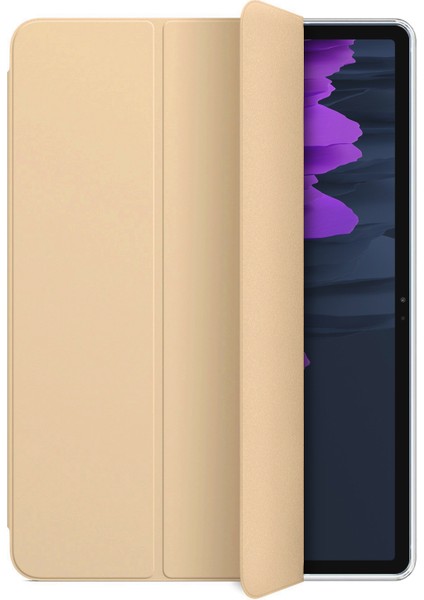 Samsung Galaxy Tab S8 Plus X800 Kılıf Slim Translucent Back Smart Cover Gold