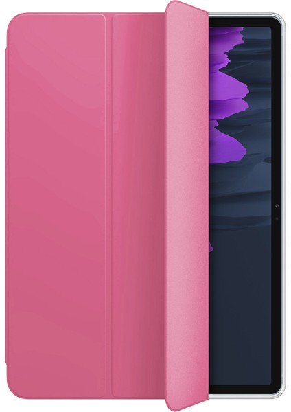 Samsung Galaxy Tab S8 Plus X800 Kılıf Slim Translucent Back Smart Cover Pembe