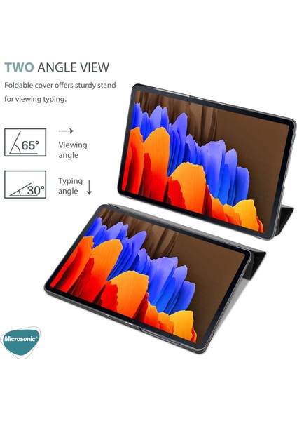 Samsung Galaxy Tab S8 Plus X800 Kılıf Slim Translucent Back Smart Cover Pembe