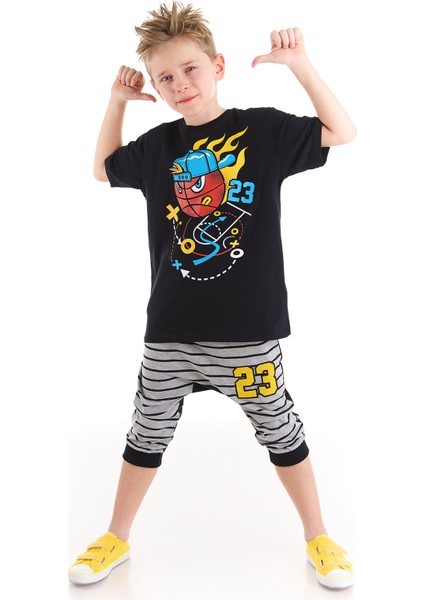 Basket Topu Erkek Çocuk T-shirt Kapri Şort Takım