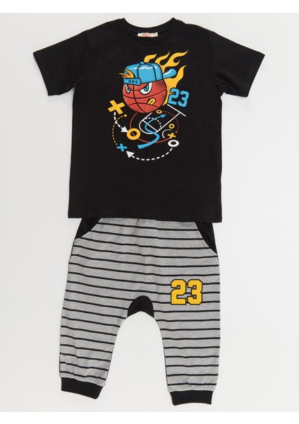 Basket Topu Erkek Çocuk T-shirt Kapri Şort Takım