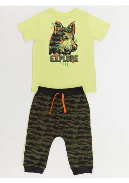 Kaşif Kurt Erkek Çocuk T-Shirt Kapri Takım modelleri