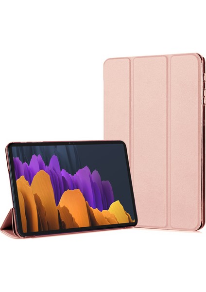 Samsung Galaxy Tab S8 X700 Kılıf Slim Translucent Back Smart Cover Rose Gold