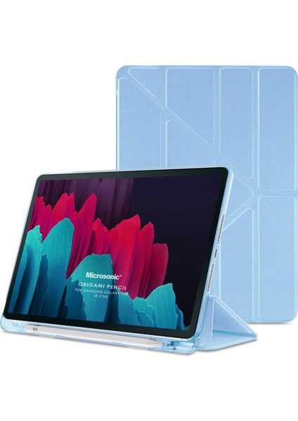 Samsung Galaxy Tab S8 X700 Kılıf Origami Pencil Mavi