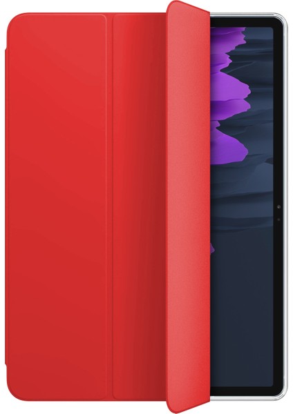 Samsung Galaxy Tab S8 Plus X800 Kılıf Slim Translucent Back Smart Cover Kırmızı