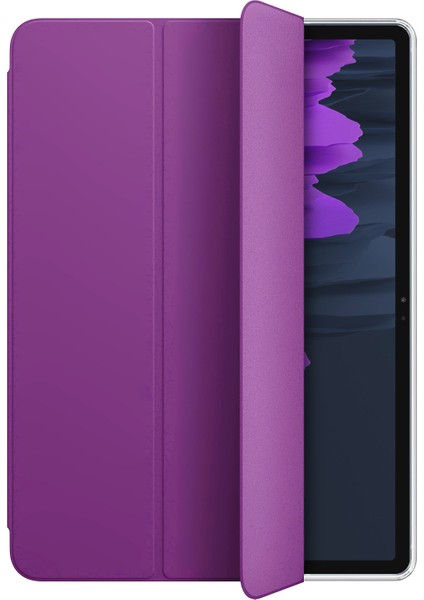 Samsung Galaxy Tab S8 Plus X800 Kılıf Slim Translucent Back Smart Cover Mor
