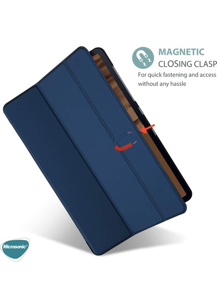 Samsung Galaxy Tab S8 Plus X800 Kılıf Slim Translucent Back Smart Cover Mor