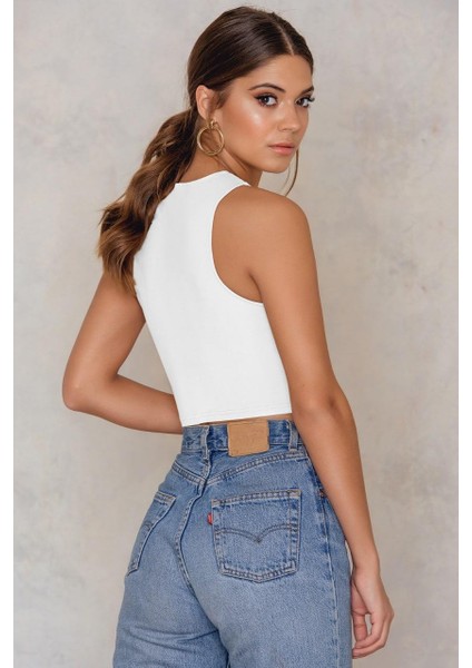 Kadın Göbek Dekolteli Kolsuz Crop Bluz modelleri