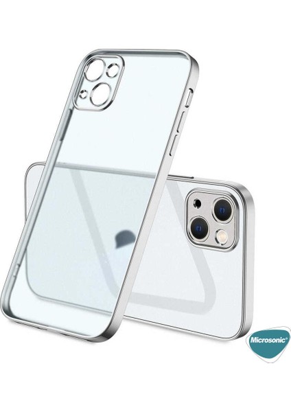 Apple iPhone 13 Kılıf Square Matte Plating Gümüş