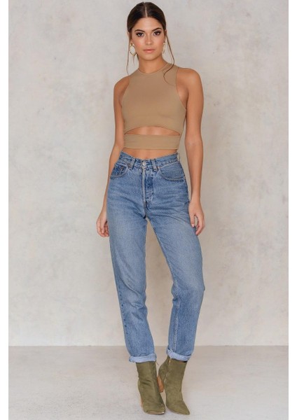 Kadın Göbek Dekolteli Kolsuz Crop Bluz fiyatları