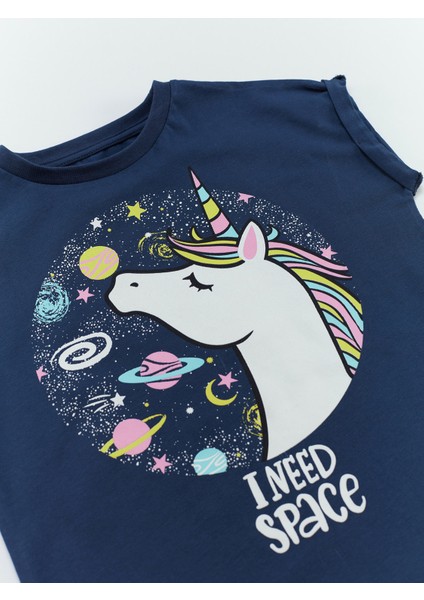 Uzayda Unicorn Kız T-Shirt Şort Takım indirimleri
