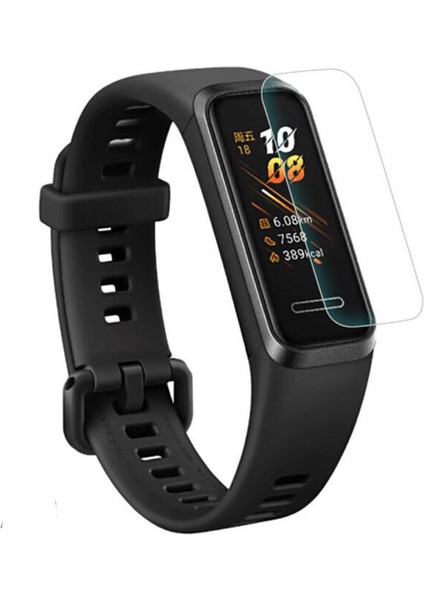 Huawei Band 5 İle Uyumlu Ön Darbe Emici Ekran Koruyucu Nano Cam (4 Adet)