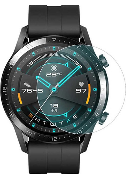 Huawei Watch GT2e İle Uyumlu Ön Darbe Emici Ekran Koruyucu Nano Cam (4 Adet)