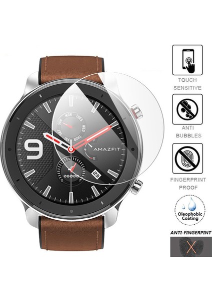 Amazfit Gtr 47MM Ön Darbe Emici Ekran Koruyucu Nano Cam (4 Adet)