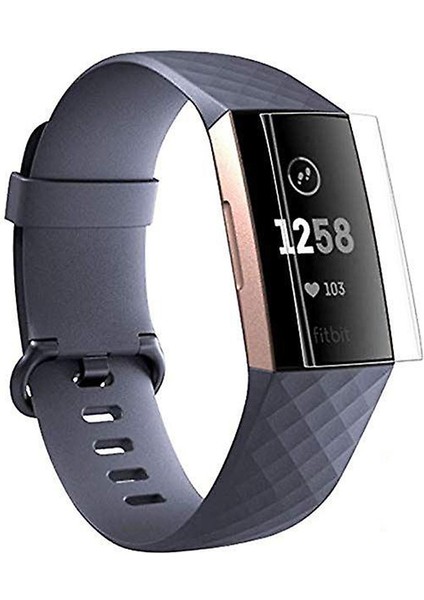 Fitbit Charge 3 Ön Darbe Emici Ekran Koruyucu Nano Cam (4 Adet)