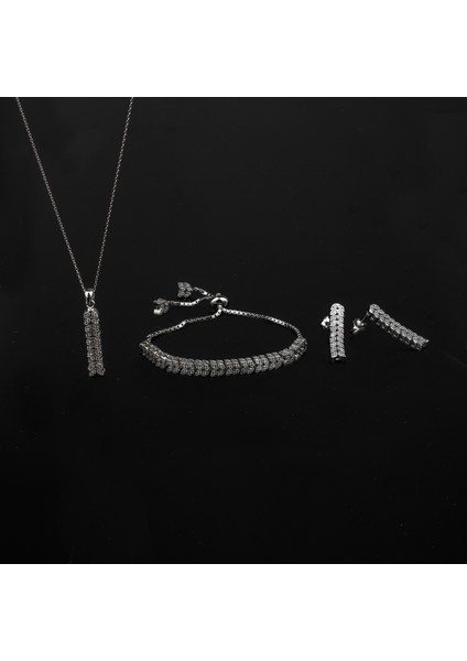 925 Ayar Gümüş Pırlanta Modeli Mekik Su Yolu Kolye Bileklik Küpe fiyatları