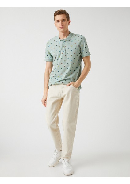 Erkek Slim Fit Desenli Polo Yaka Tişört fiyatları