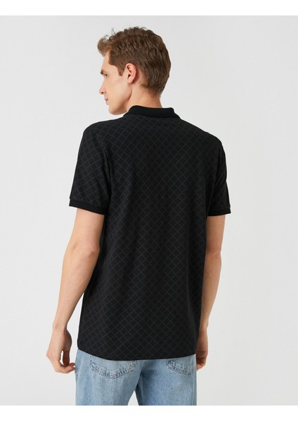 Erkek Slim Fit Desenli Polo Yaka Tişört fırsatları