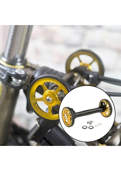 Katlanır Bisiklet Kolay Tekerlekler Genişletme Çubuk Brompton Bisiklet Siyah Altın Için (Yurt Dışından)