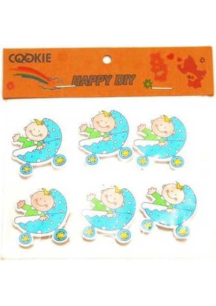 Sticker Bebek Arabası Mavi 6'lı