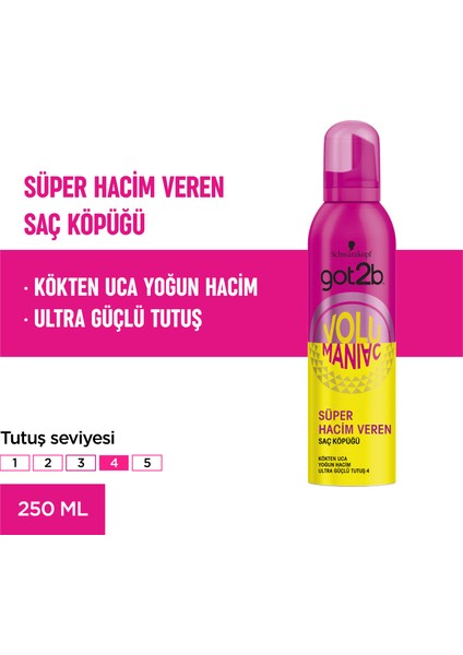 Schwarzkopf Got2B Volumaniac Köpük 250 ML Saç Köpüğü